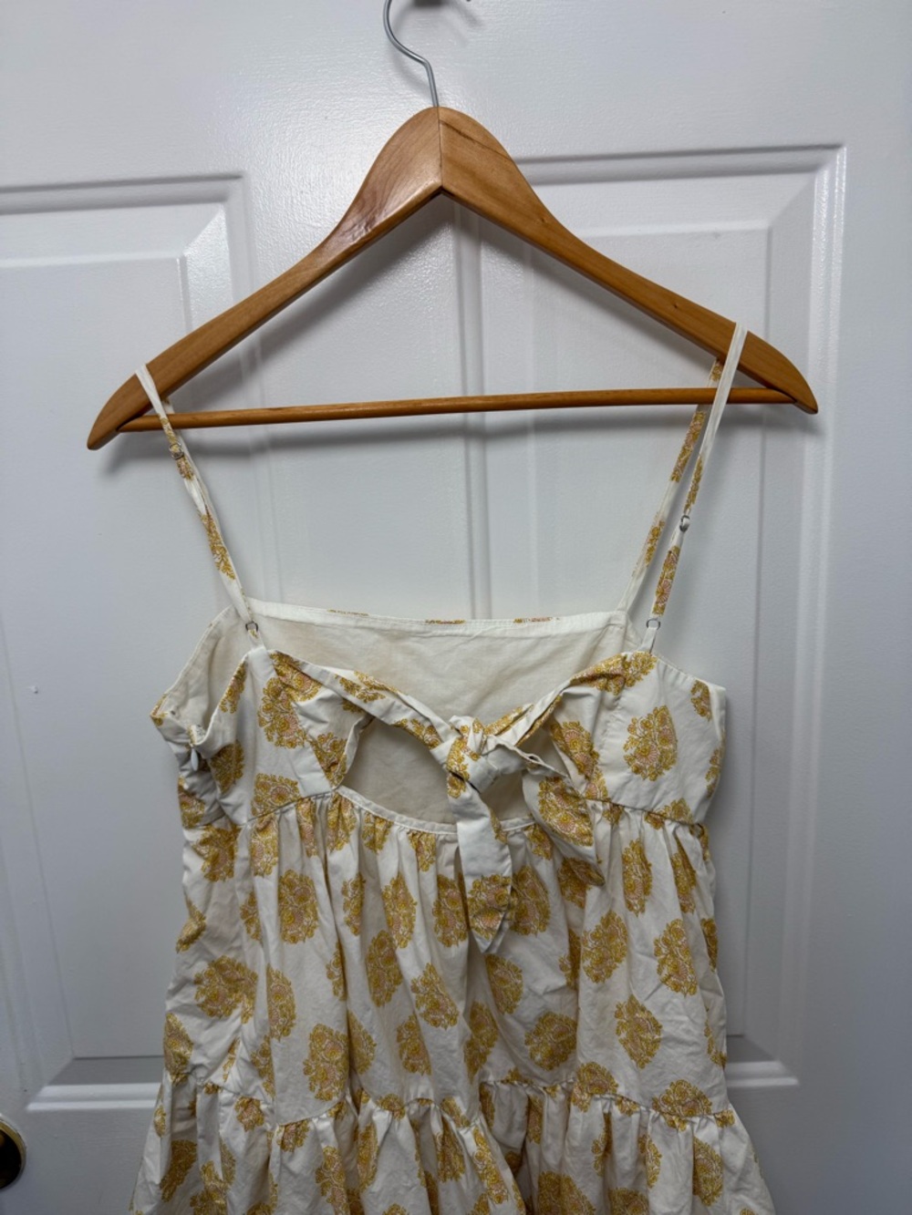 J.crew White Floral Tiered Tie Back Sleeveless Midi Dress Size 4 - Picture 4 of 7
